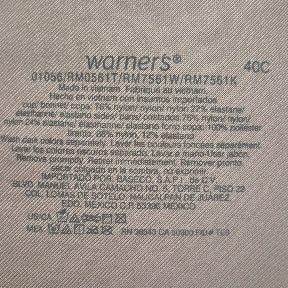 40C Warner's 1056 RM0561T No Side Effects Wire Free Bra‎ Nude